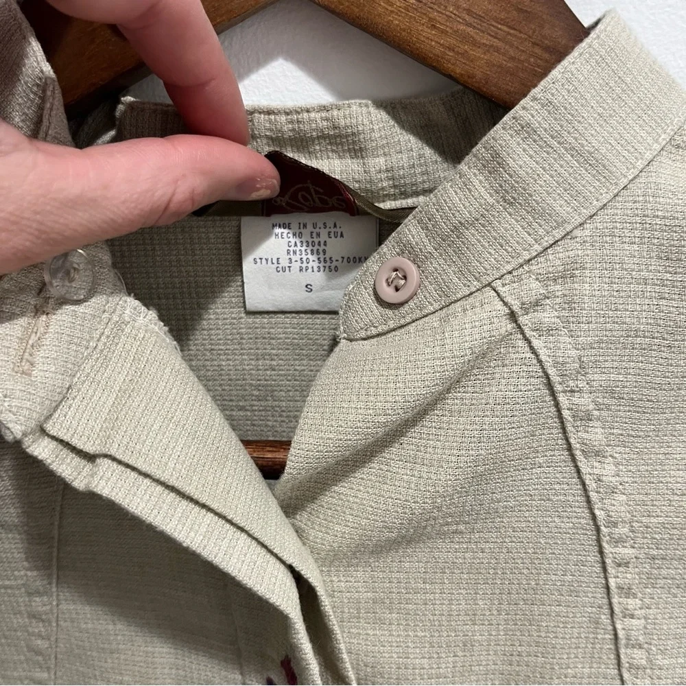 Roper Southwest Embroidered Button-Down Long Sleeve Tan Western | women’s S - Picture 5 of 11